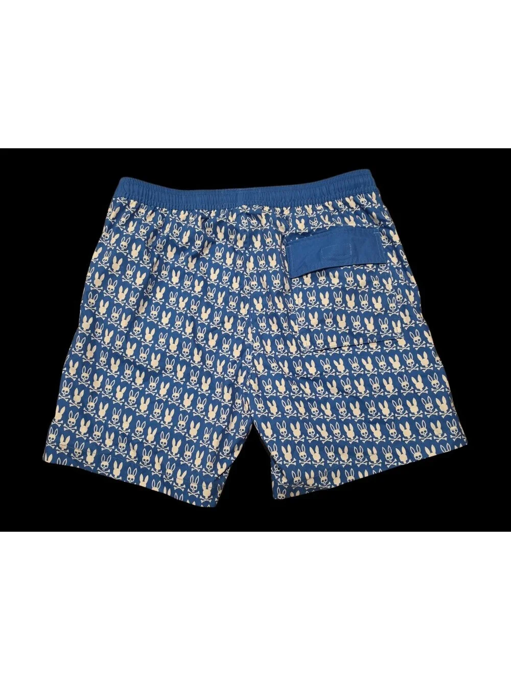 Psycho Bunny Swim Trunks Mens Small Blue All Over Print Swimming Cut Liner